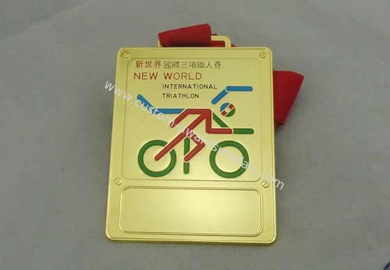 Customized Neck Ribbon Medals Brass Plating For Kids