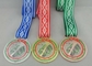 Egg Hunt Triathlon Ribbon Medals Copper Plating , Full Color Printing