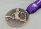 Triathlon Ribbon Medals Nickel Plated Die Struck For Decoration