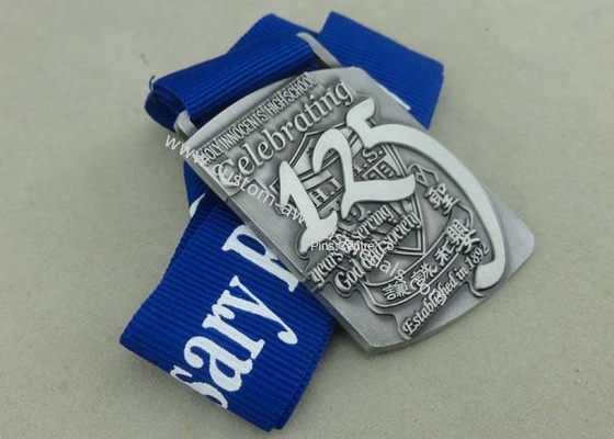 Zinc Alloy Die Casting Medals 3D Awards Sport Medals , Running Marathon Ribbon Enamel Medals