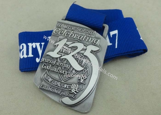 Zinc Alloy Die Casting Medals 3D Awards Sport Medals , Running Marathon Ribbon Enamel Medals