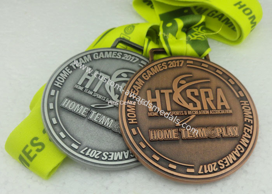 Medallion Award Medals , Die Stamped Antique 5K Sport Medals , Hard Enamel Medals