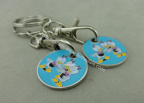 Zinc Alloy Supper Market Trolley Coin , Customized Soft Enamel Token