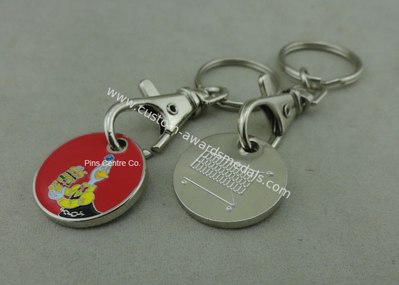 Customized Trolley Coin Keyring , Shopping Trolley Coin Holder / Caddy Coin with Key ring