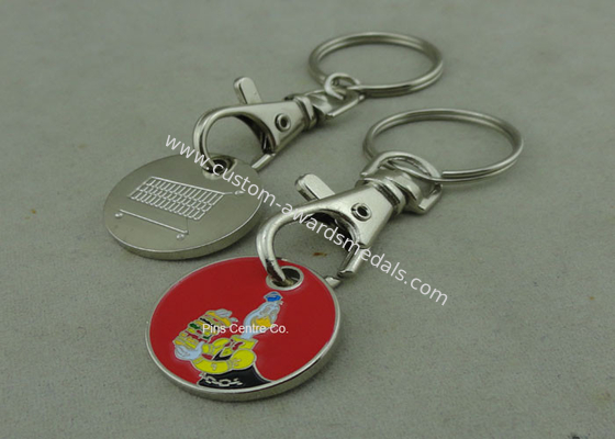 Customized Trolley Coin Keyring , Shopping Trolley Coin Holder / Caddy Coin with Key ring