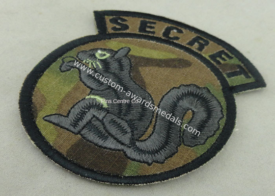 Cotton Thread Embroidery Patches For Clothes , Military Emblem Badge