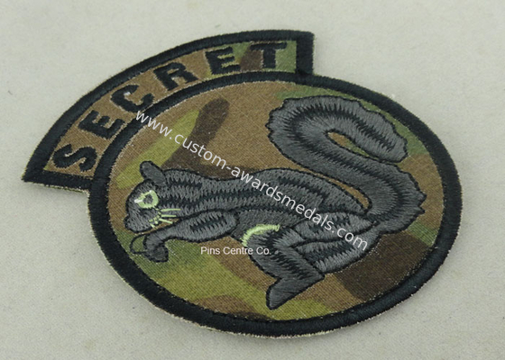 Cotton Thread Embroidery Patches For Clothes , Military Emblem Badge