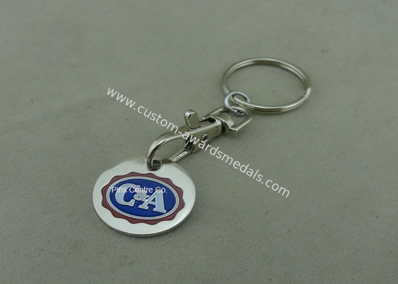 Die Struck Customized Enamel Trolley Token Keyring For Ornaments