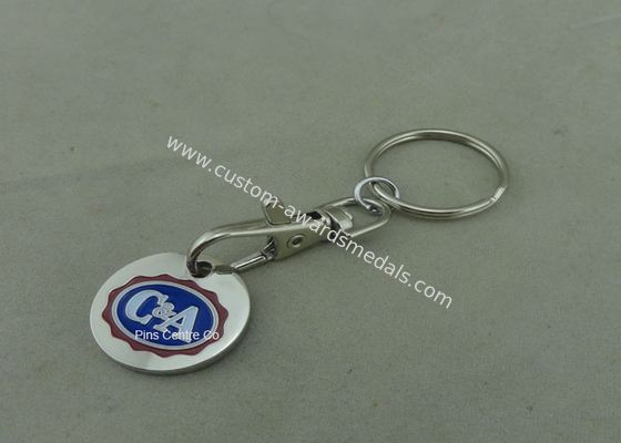 Die Struck Customized Enamel Trolley Token Keyring For Ornaments