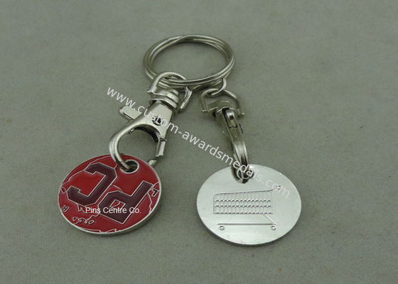 Supermarket Trolley Tokens Key Chain Brass Stamped Customized