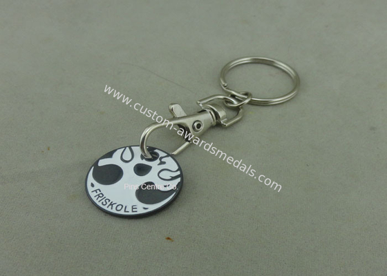 Hard Enamel Promotional Iron Stamped Trolley Token Keyring Customized