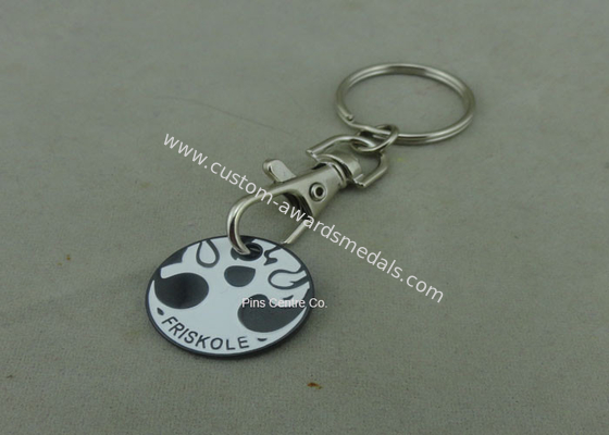 Hard Enamel Promotional Iron Stamped Trolley Token Keyring Customized