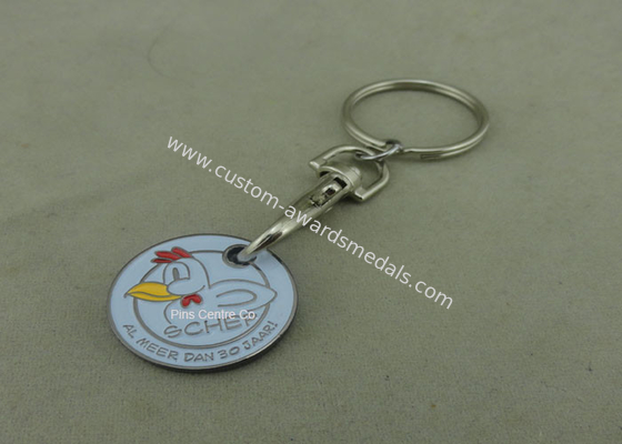 Die Struck Customized Trolley Coin , Imitation Hard Enamel Token For Shopping Car