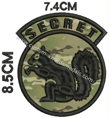 Cotton Thread Embroidery Patches For Clothes , Military Emblem Badge