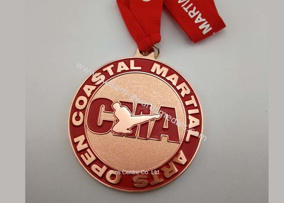 Custom Bronze Enamel Jiu Jitsu Medals , Die Casting Souvenir Zinc Alloy Canada Medals