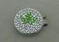 Eco - friendly Golf Cap Clip With Rhinestone , Hard Iron Brooch Pin Emblem