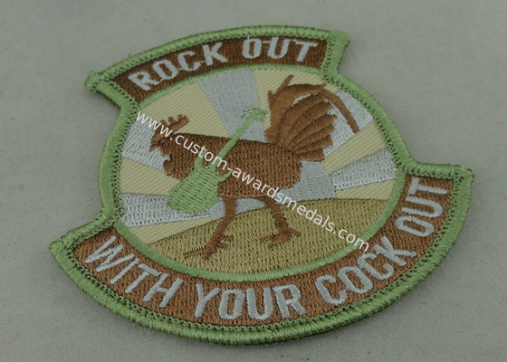 Binding Edge Woven Custom Embroidery Patches / Rock Out Patch Badges