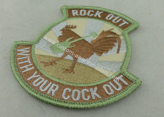 Binding Edge Woven Custom Embroidery Patches / Rock Out Patch Badges