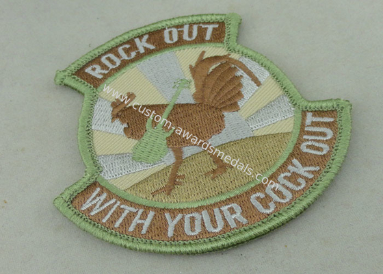 Binding Edge Woven Custom Embroidery Patches / Rock Out Patch Badges