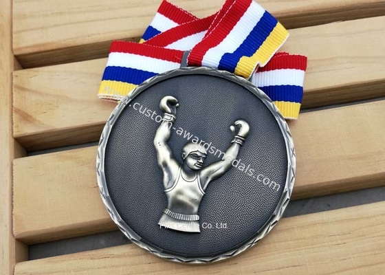 Full 3D Antique Boxing Die Cast Medals Deutschordens Karnevalsorden With Soft Enamel / Ribbon