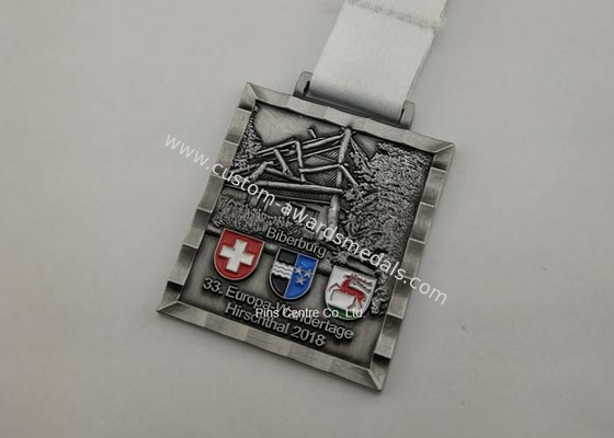 Customized Soccer Football Medallion Die Cast Medals , Bronzed Police Challenge Awards