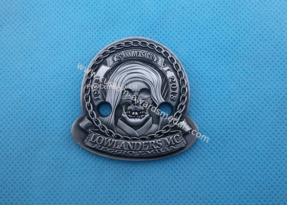 3D Antique Zinc Alloy Imitation Hard Enamel Ring , Military Badges And Pins