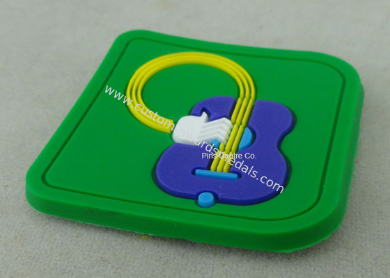 Soft PVC Awards 2D PVC Coaster Fridge Magnet , Green Plastic 3D Keychain