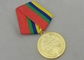Gold Custom Awards Medals / Reward Medal With Zinc Alloy 3D Design And Ribbon Matched