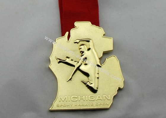 Zinc Alloy Karate Die Cast Medals 3D With Printing Logo For Sport Meeting