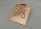 Copper Ribbon Medals With Printing Ribbon And Soft Enamel For Triathlon Medal