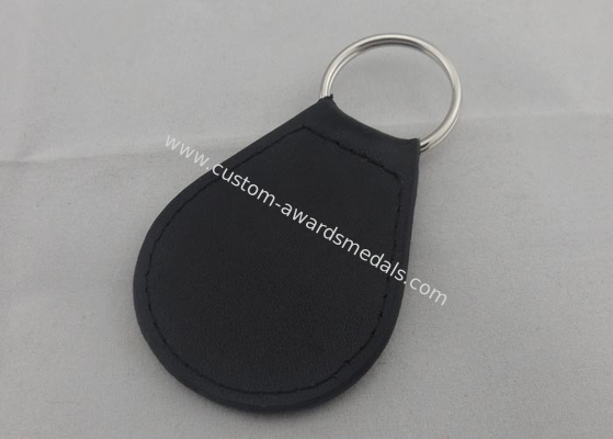 Zinc Alloy Personalized Leather Keychains / Fire Fighter Leather Key Chain