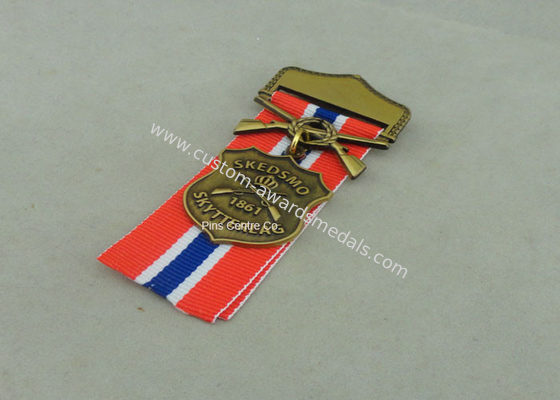 Zinc Alloy Military Awards Medals , 3D Die Casting Short Ribbon Medallions