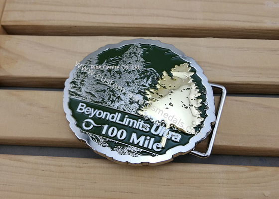 Double Plating 3D Man Custom Made Buckles For Running Awards Single Or Double - Sided