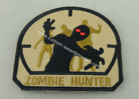 Economic Military Uniform Badges ,  Iron Glue Cotton Fabric Embroidered Patches
