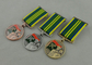 Zinc Alloy 3D Custom Medal Awards , Antique Gold Plating And Special Ribbon