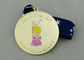 Gold Plating Road Rage Events Enamel Medal With Ribbon For Sport Meeting