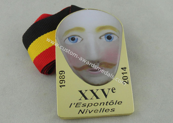 XXV I Espontole Nivelles Gold Plating Enamel Ribbon Medal 2.5 inch