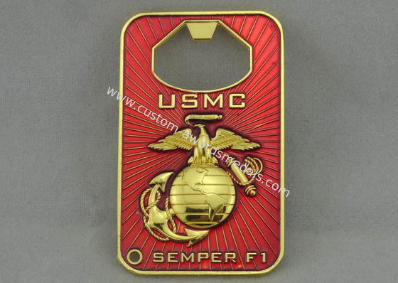 Metal Soft Enamelpersonalized Coins Usmc With Bottle Opener And Gold Plating