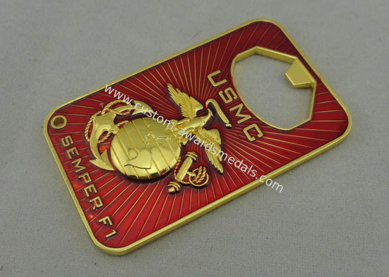 Metal Soft Enamelpersonalized Coins Usmc With Bottle Opener And Gold Plating