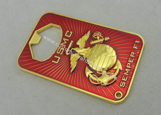 Metal Soft Enamelpersonalized Coins Usmc With Bottle Opener And Gold Plating