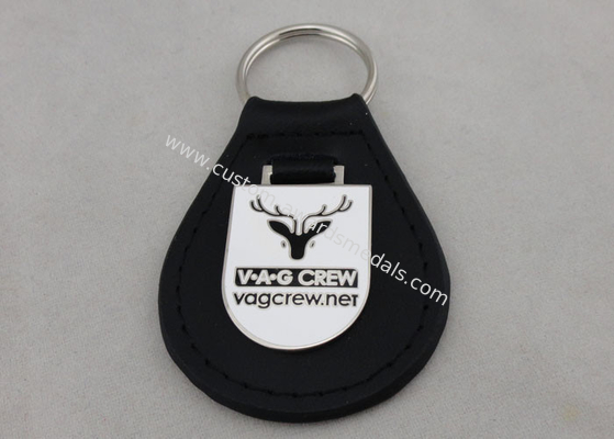 VAG Crew Leather Key Chain / Personalized Leather Keychains with Emblem