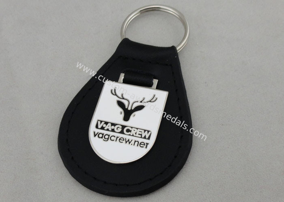 VAG Crew Leather Key Chain / Personalized Leather Keychains with Emblem