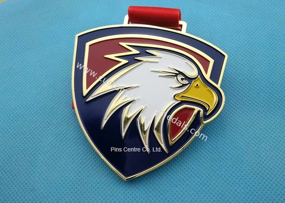 Personalized Military Die Struck Iron Soft Enamel Medal , School Medallion Awards