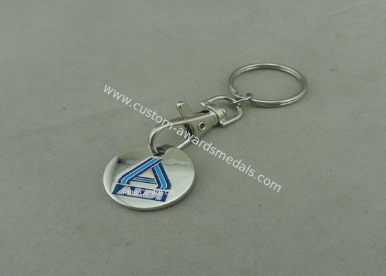 Promotional Trolley Coin Keychain , Die Struck Customized Enamel Token