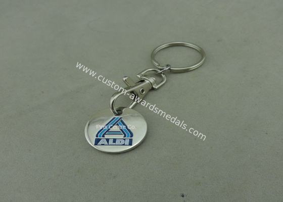 Promotional Trolley Coin Keychain , Die Struck Customized Enamel Token