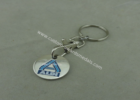 Promotional Trolley Coin Keychain , Die Struck Customized Enamel Token