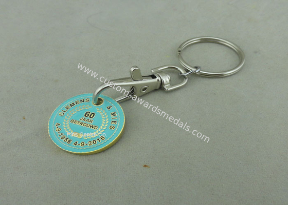 Iron Zinc Alloy Supper Market Trolley Coin , Customized Soft Enamel Coin