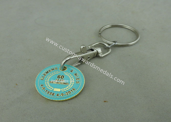 Iron Zinc Alloy Supper Market Trolley Coin , Customized Soft Enamel Coin