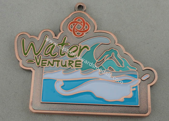 OEM Enamel Medal With Antique Copper Plating For Water Venture