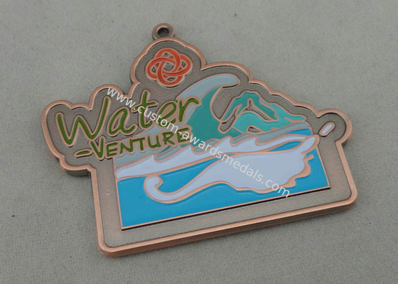 OEM Enamel Medal With Antique Copper Plating For Water Venture